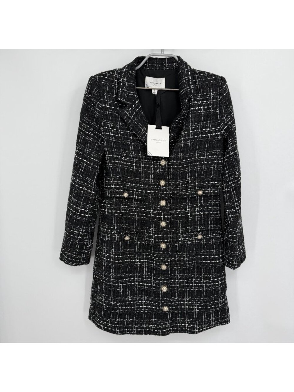 Pomander Place By Tuckernuck Black Tweed Stacie Mini Dress Size S Small NWT